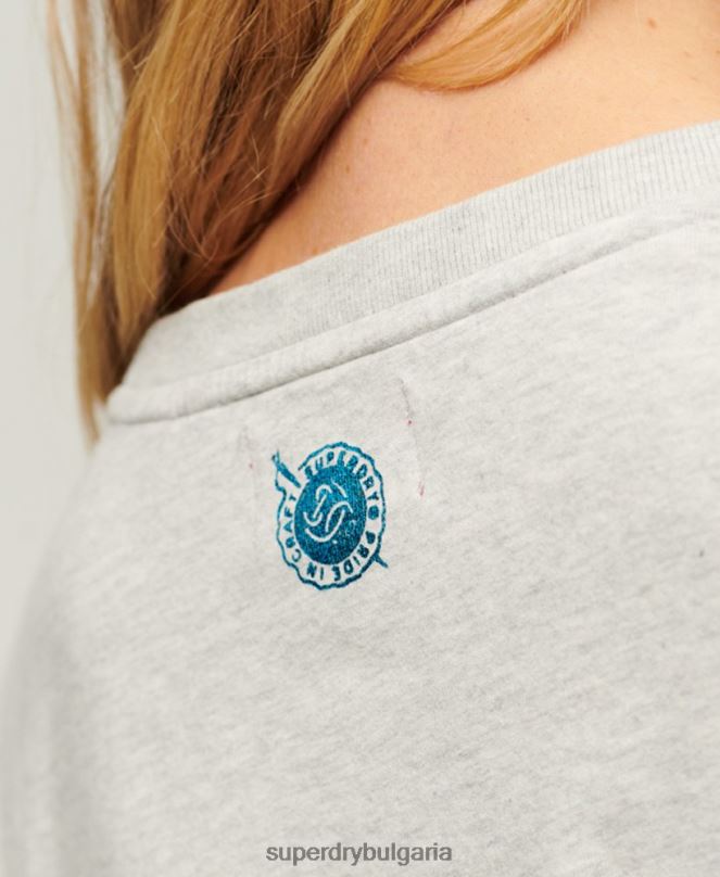 Superdry облекло N00H2115 светло сив Жени работно облекло тениска с графики