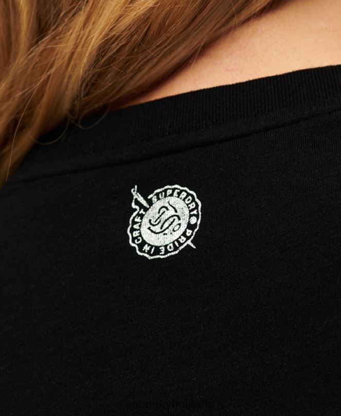 Superdry облекло N00H2122 черен Жени работно облекло тениска с графики
