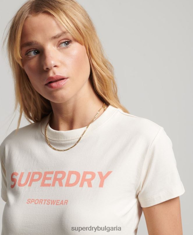 Superdry облекло N00H2154 сметана Жени графична тениска от 90-те