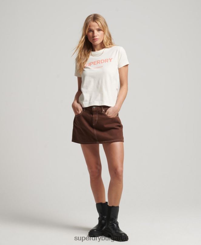 Superdry облекло N00H2154 сметана Жени графична тениска от 90-те