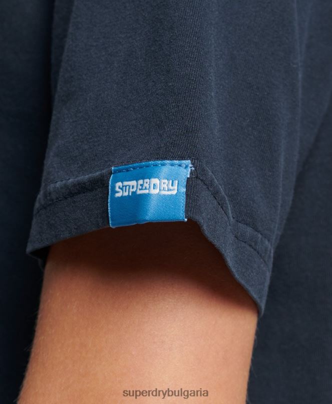 Superdry облекло N00H2196 военноморски флот Жени ретро тениска за място