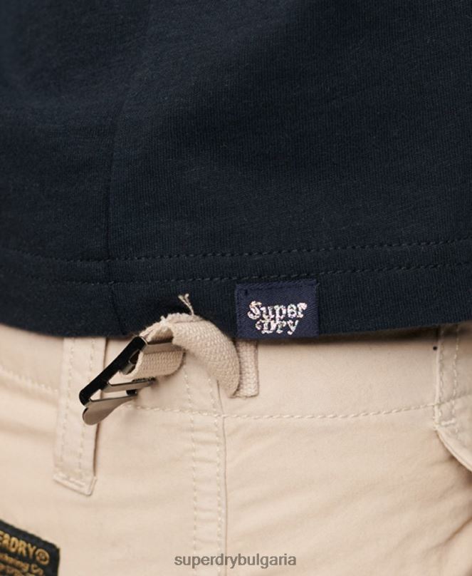 Superdry облекло N00H2220 военноморски флот Жени тениска Rainbow 90s