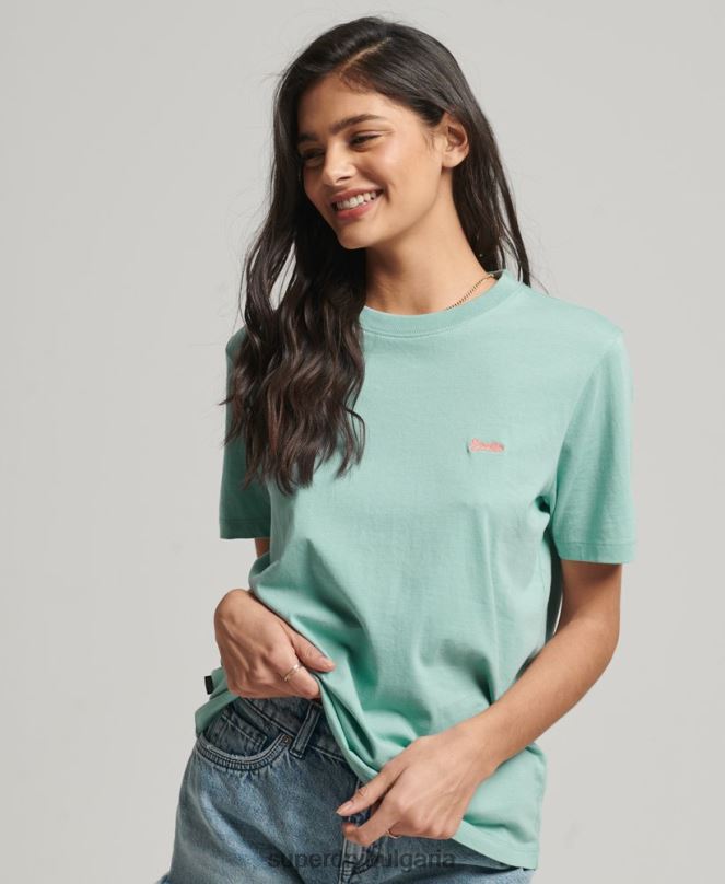 Superdry облекло N00H2246 светло синьо Жени ретро тениска с бродирано лого