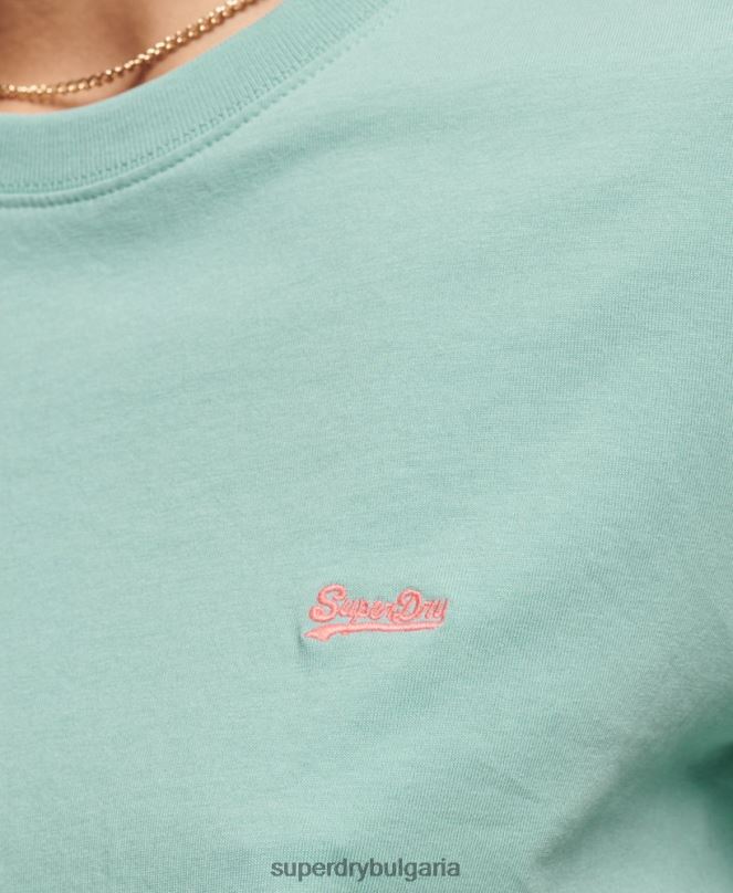 Superdry облекло N00H2246 светло синьо Жени ретро тениска с бродирано лого