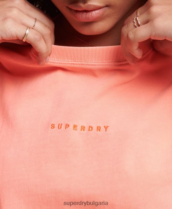 Superdry облекло N00H2248 корал Жени излишна микро овърсайз квадратна тениска