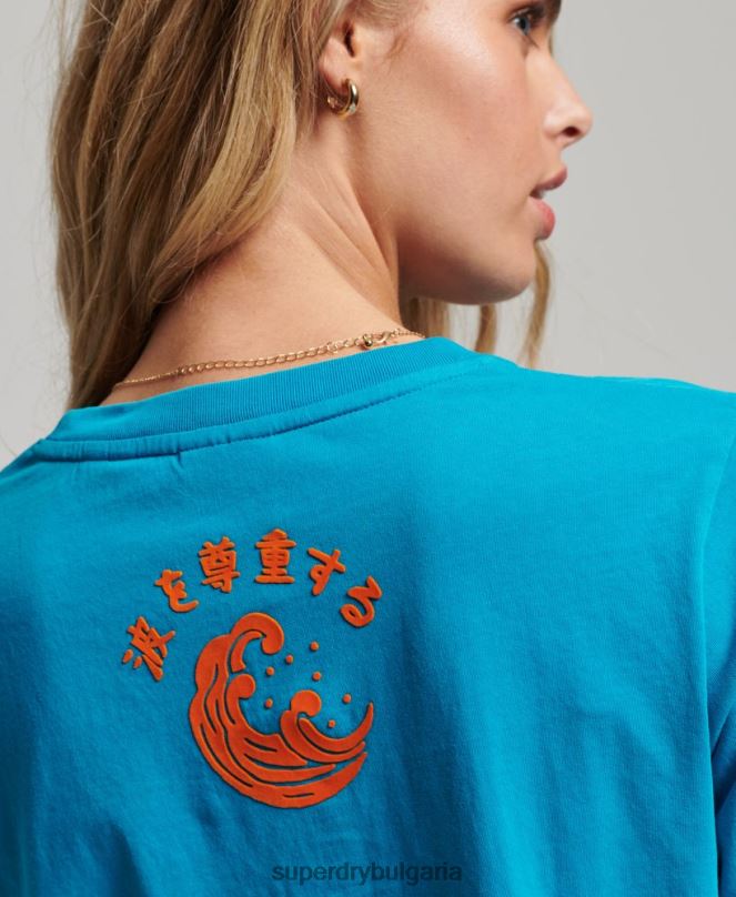 Superdry облекло N00H2255 син Жени ретро тениска за място