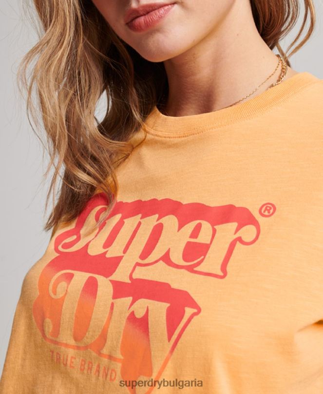 Superdry облекло N00H2267 жълто Жени винтидж тениска със сянка