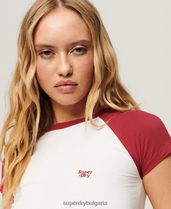 Superdry облекло N00H2278 червен Жени бейзболна бебешка тениска