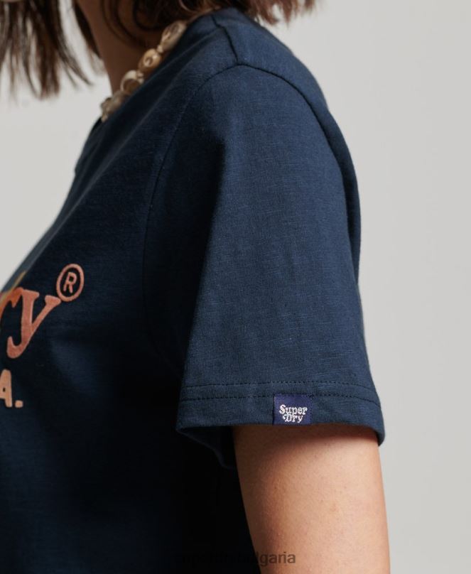 Superdry облекло N00H2286 военноморски флот Жени ретро дъга тениска