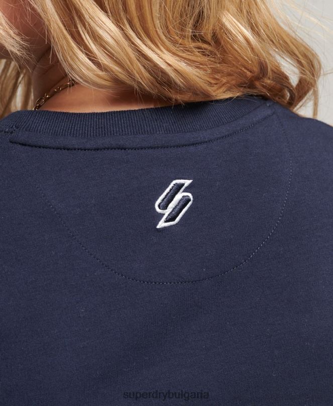 Superdry облекло N00H2296 военноморски флот Жени графична малка тениска