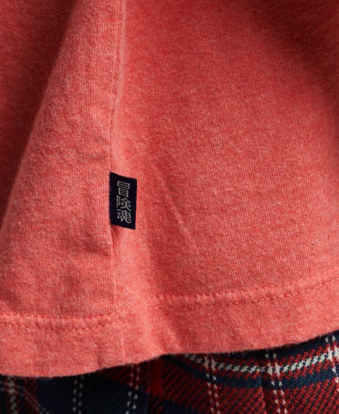 Superdry облекло N00H2306 корал Жени ретро тениска с бродирано лого от органичен памук