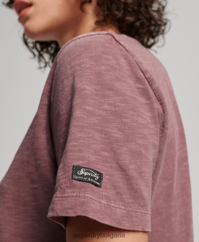 Superdry облекло N00H2618 лилаво Жени супердържавна тениска с цветя