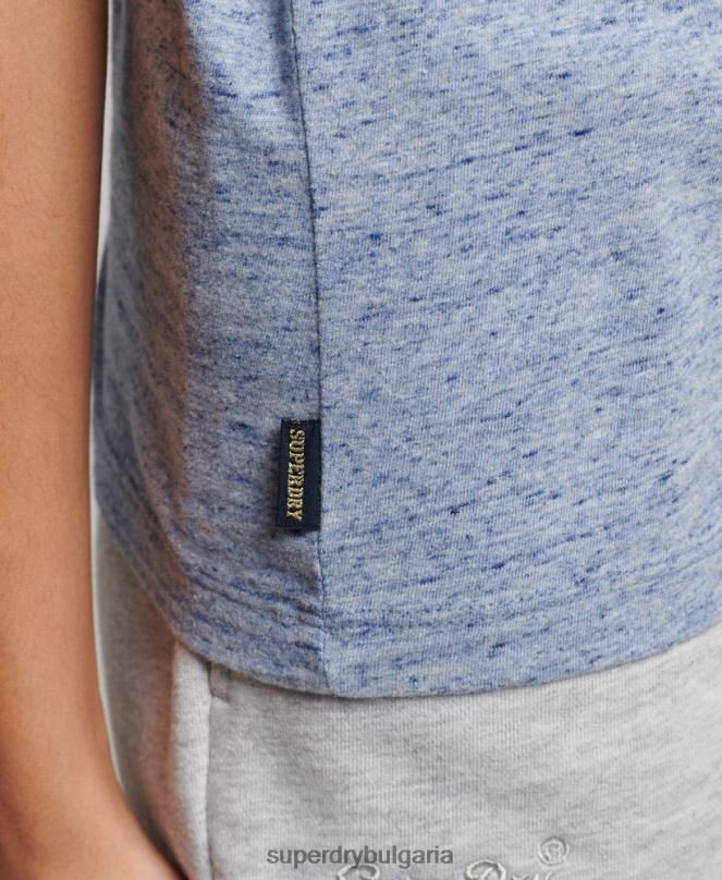 Superdry облекло N00H2619 син Жени ретро тениска с лого от органичен памук