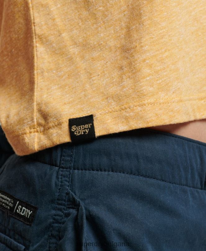 Superdry облекло N00H2623 жълто Жени ретро тениска от 70-те