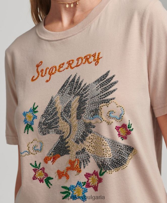 Superdry облекло N00H2624 розово Жени графична тениска suika