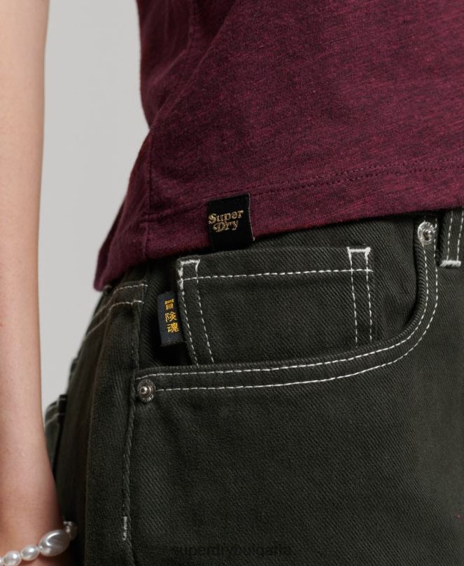 Superdry облекло N00H2626 червен Жени ретро тениска от 70-те