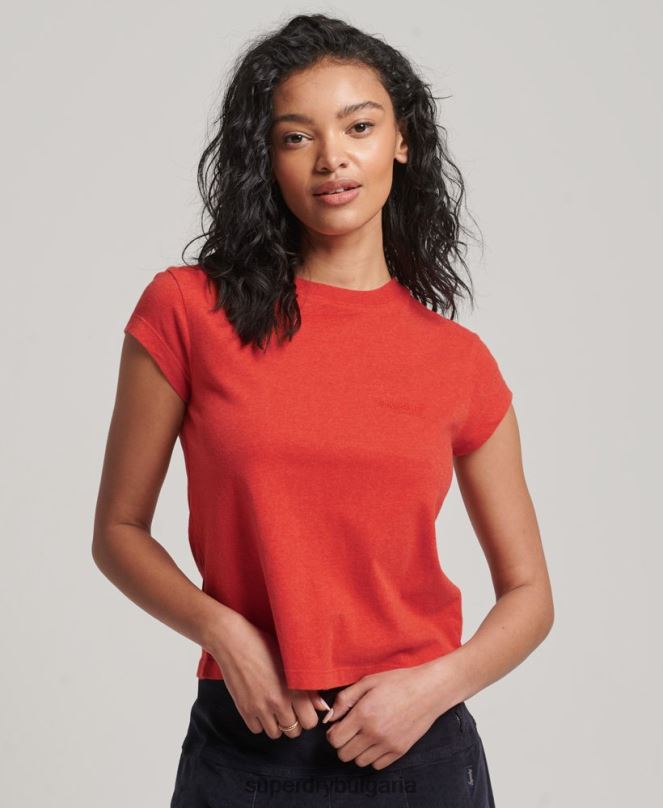 Superdry облекло N00H2631 оранжево Жени ретро тениска с капачка и ръкав с лого