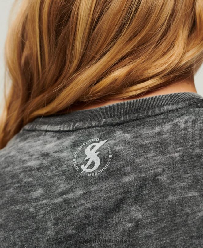 Superdry облекло N00H2634 черен Жени затъмнена тениска с рок графика