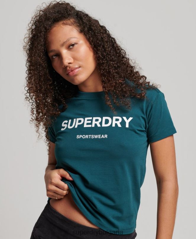 Superdry облекло N00H2639 зелено Жени графична тениска от 90-те