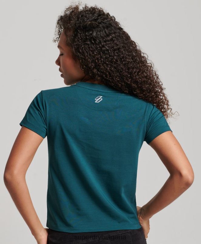 Superdry облекло N00H2639 зелено Жени графична тениска от 90-те