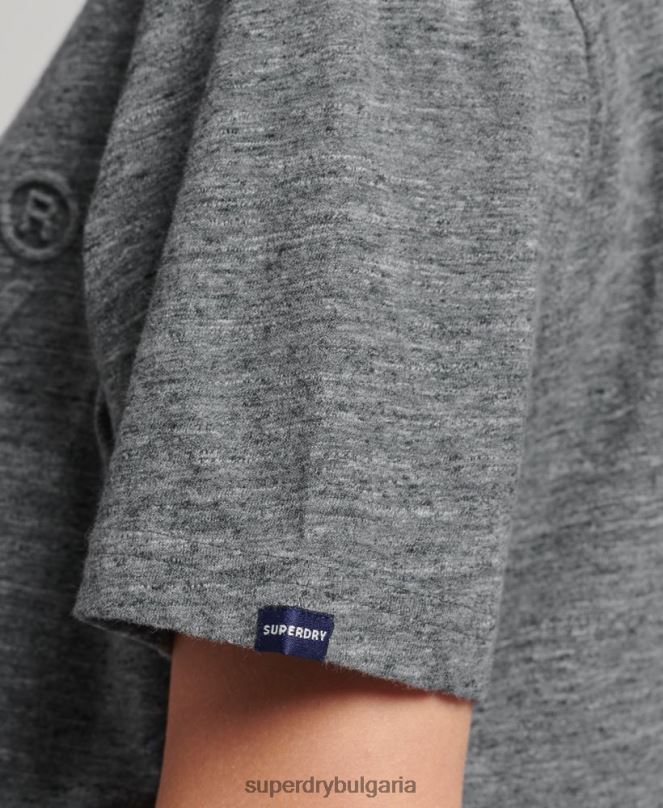 Superdry облекло N00H2640 светло синьо Жени ретро релефна тениска с лого