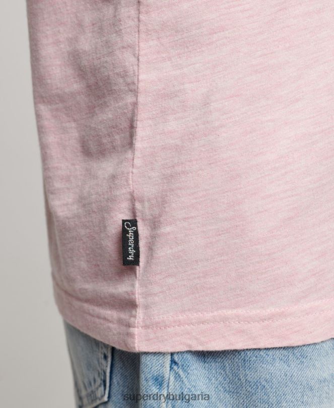 Superdry облекло N00H2647 розово Жени ретро релефна тениска с лого
