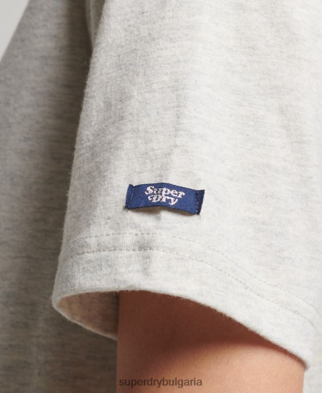 Superdry облекло N00H2648 сиво Жени винтидж тениска с надпис