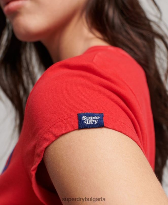 Superdry облекло N00H2649 червен Жени ретро ролка с тениска