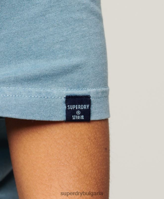 Superdry облекло N00H2653 сиво Жени тениска с лого на Cooper Classic от 70-те