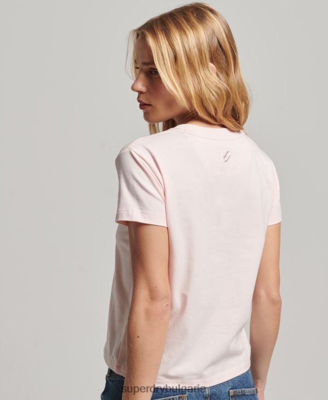 Superdry облекло N00H2655 розово Жени графична тениска от 90-те
