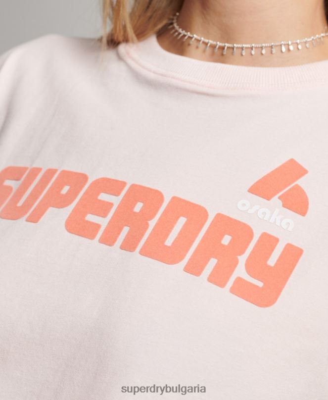 Superdry облекло N00H2655 розово Жени графична тениска от 90-те