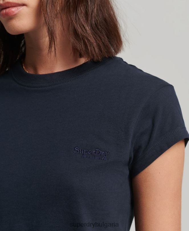 Superdry облекло N00H2656 военноморски флот Жени ретро тениска с капачка и ръкав с лого