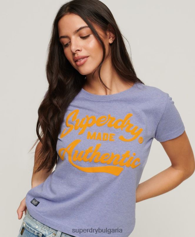 Superdry облекло N00H2657 лилаво Жени архивна неонова графична тениска