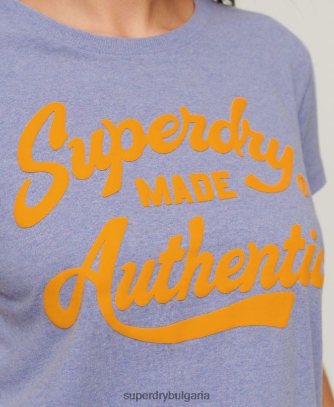 Superdry облекло N00H2657 лилаво Жени архивна неонова графична тениска