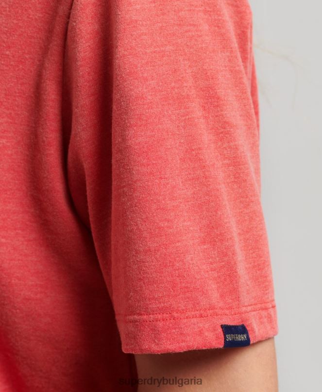 Superdry облекло N00H2669 червен Жени тениска с основно лого от 80-те