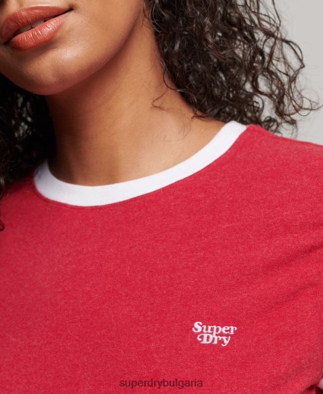 Superdry облекло N00H2674 червен Жени звънна тениска