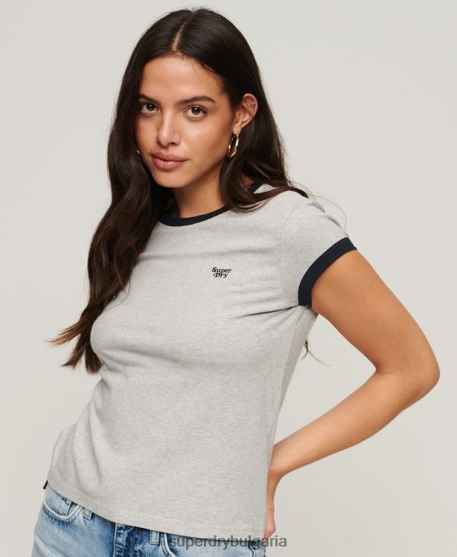 Superdry облекло N00H2678 тъмно сив Жени звънна тениска