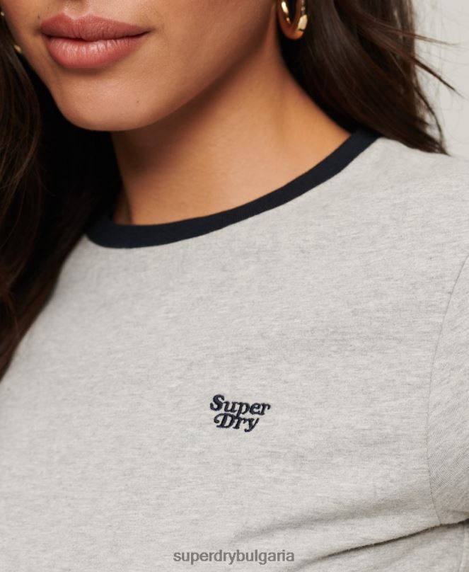 Superdry облекло N00H2678 тъмно сив Жени звънна тениска