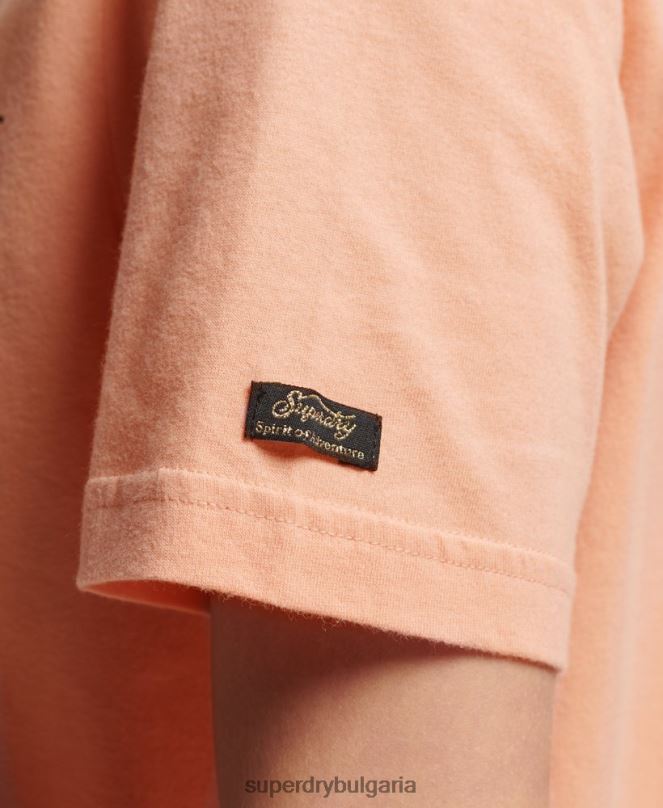 Superdry облекло N00H2679 оранжево Жени японска тениска с винтидж графично лого
