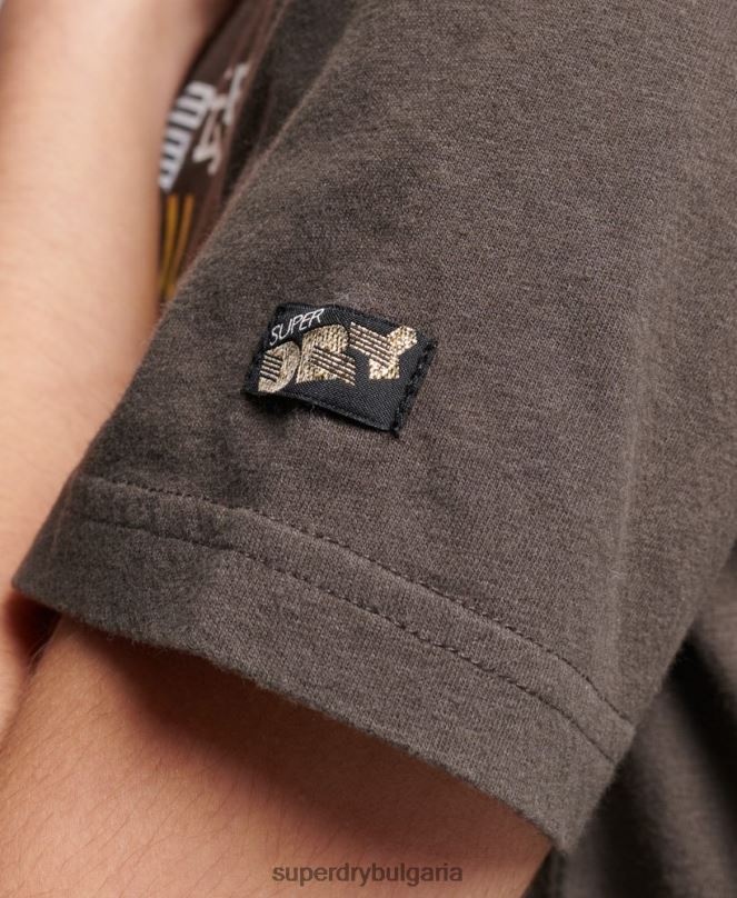 Superdry облекло N00H2683 тъмно сив Жени ретро ретро дъга тениска
