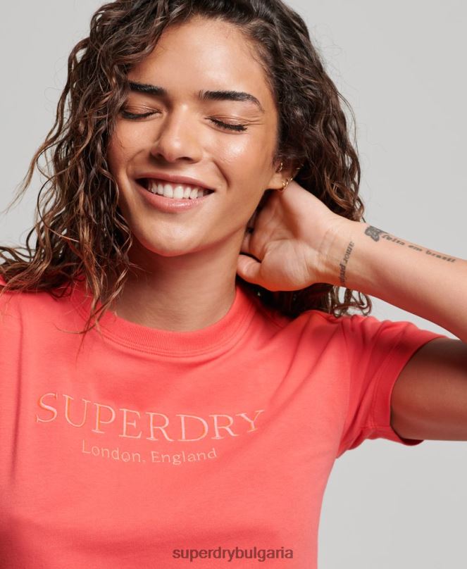 Superdry облекло N00H2685 розово Жени графична тениска от 90-те