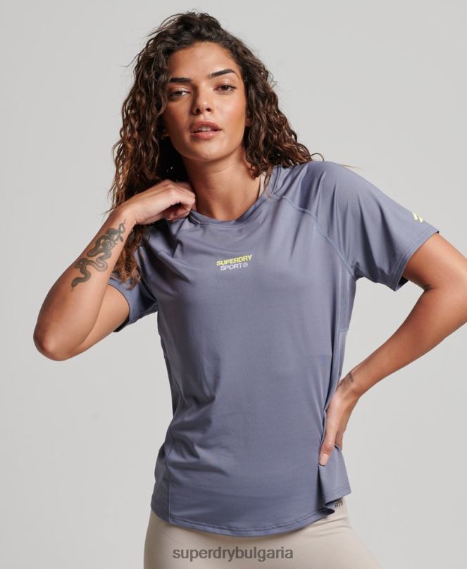 Superdry облекло N00H2694 лилаво Жени основна активна тениска