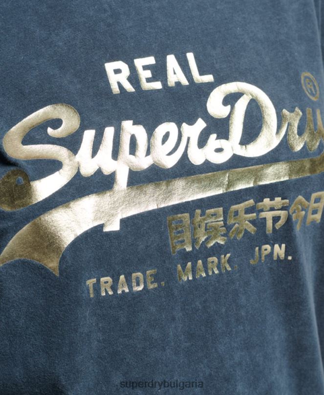 Superdry облекло N00H2695 военноморски флот Жени тениска с ретро лого