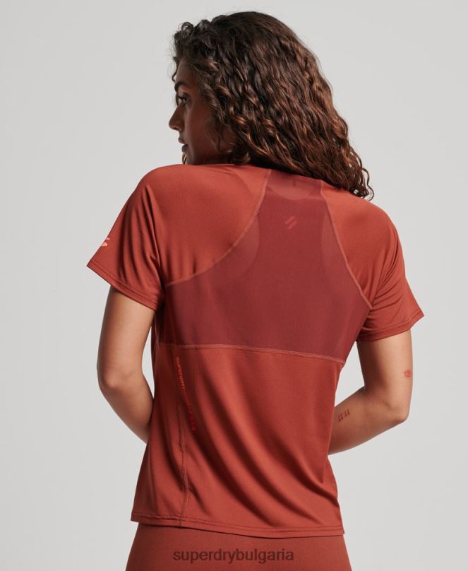 Superdry облекло N00H2697 кафяво Жени основна активна тениска