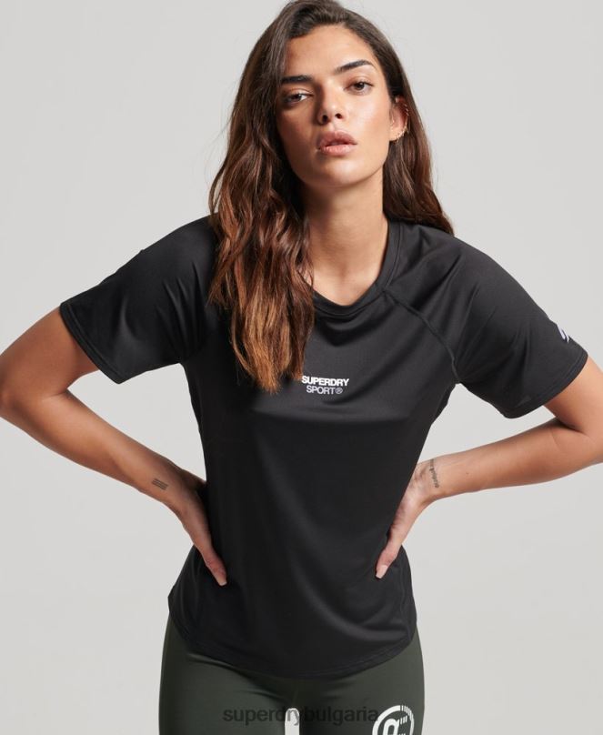 Superdry облекло N00H2701 черен Жени основна активна тениска