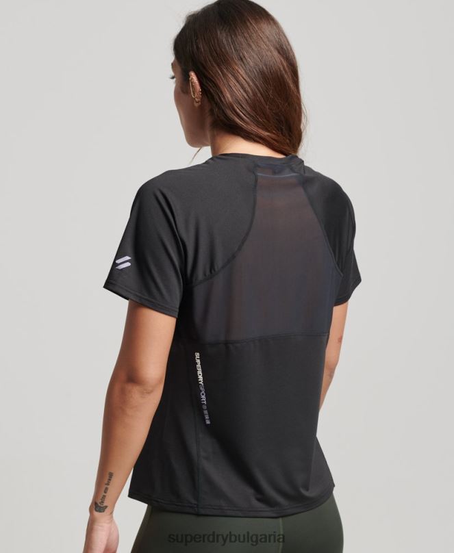 Superdry облекло N00H2701 черен Жени основна активна тениска