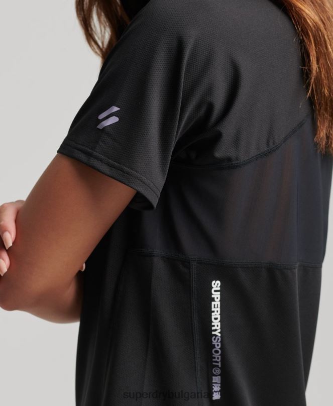 Superdry облекло N00H2701 черен Жени основна активна тениска