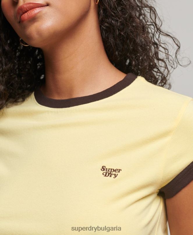 Superdry облекло N00H2706 жълто Жени звънна тениска