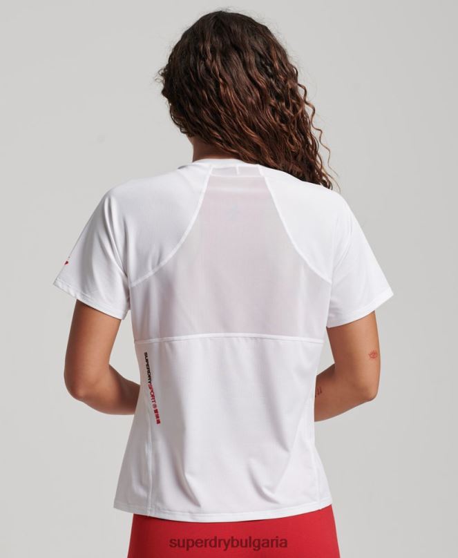 Superdry облекло N00H2709 бяло Жени основна активна тениска