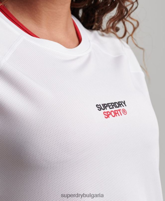 Superdry облекло N00H2709 бяло Жени основна активна тениска